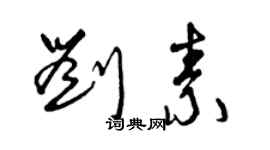 曾慶福劉素草書個性簽名怎么寫