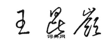 駱恆光王昆嶺草書個性簽名怎么寫