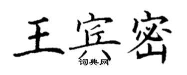 丁謙王賓密楷書個性簽名怎么寫