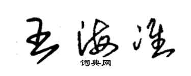 朱錫榮王海準草書個性簽名怎么寫