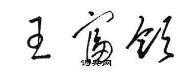 駱恆光王富領草書個性簽名怎么寫