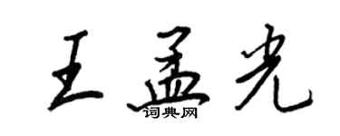 王正良王孟光行書個性簽名怎么寫