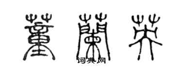 陳聲遠董蘭英篆書個性簽名怎么寫