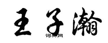 胡問遂王子瀚行書個性簽名怎么寫