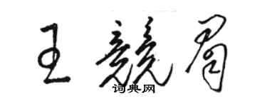 駱恆光王競眉草書個性簽名怎么寫