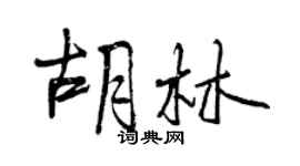 曾慶福胡林行書個性簽名怎么寫