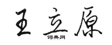 駱恆光王立原行書個性簽名怎么寫