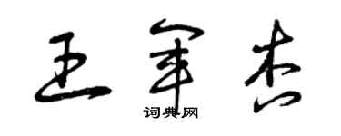 曾慶福王軍杏草書個性簽名怎么寫