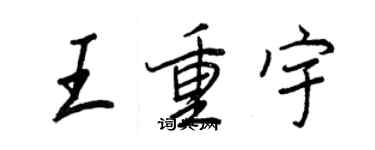 王正良王重宇行書個性簽名怎么寫
