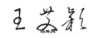 駱恆光王艾穎草書個性簽名怎么寫