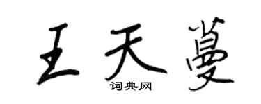 王正良王天蔓行書個性簽名怎么寫