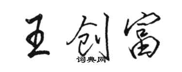 駱恆光王創富行書個性簽名怎么寫