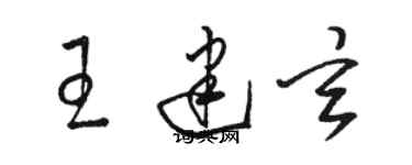 駱恆光王建玄草書個性簽名怎么寫