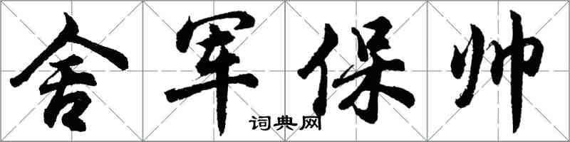 胡問遂舍軍保帥行書怎么寫