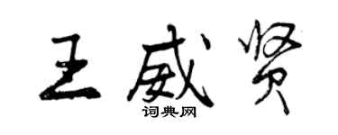 曾慶福王威賢行書個性簽名怎么寫