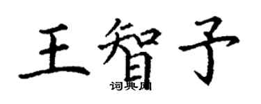 丁謙王智予楷書個性簽名怎么寫