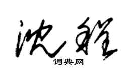 朱錫榮沈程草書個性簽名怎么寫