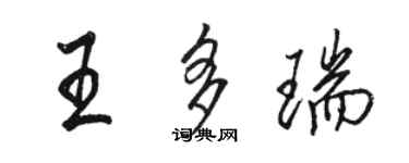 駱恆光王多瑞行書個性簽名怎么寫