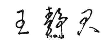 駱恆光王靜君草書個性簽名怎么寫