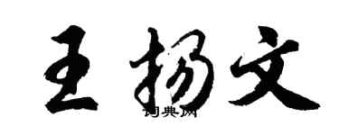 胡問遂王揚文行書個性簽名怎么寫