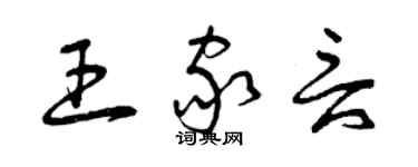 曾慶福王家言草書個性簽名怎么寫