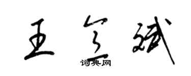 梁錦英王意斌草書個性簽名怎么寫