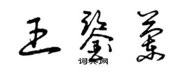 曾慶福王鑑蘭草書個性簽名怎么寫