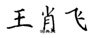 丁謙王肖飛楷書個性簽名怎么寫