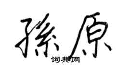 王正良孫原行書個性簽名怎么寫
