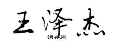 曾慶福王澤傑行書個性簽名怎么寫