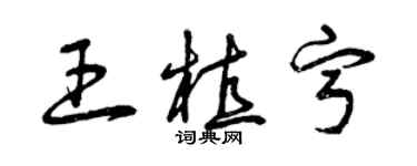 曾慶福王植寧草書個性簽名怎么寫