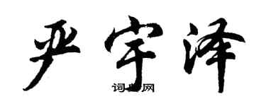 胡問遂嚴宇澤行書個性簽名怎么寫