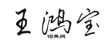 駱恆光王鴻寶行書個性簽名怎么寫