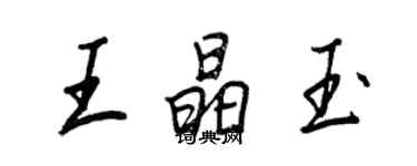 王正良王晶玉行書個性簽名怎么寫