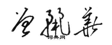 駱恆光曾麗華草書個性簽名怎么寫