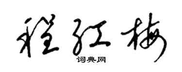 梁錦英程紅梅草書個性簽名怎么寫