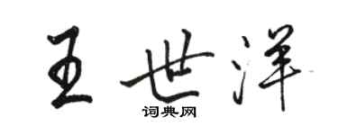 駱恆光王世洋行書個性簽名怎么寫