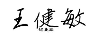 王正良王健敏行書個性簽名怎么寫