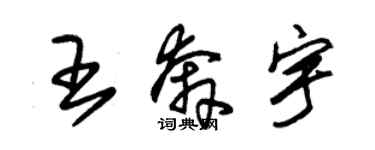 朱錫榮王奔宇草書個性簽名怎么寫