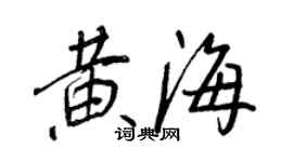 王正良黃海行書個性簽名怎么寫