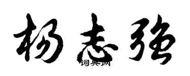 胡問遂楊志強行書個性簽名怎么寫