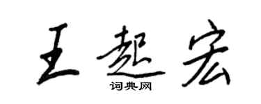 王正良王起宏行書個性簽名怎么寫