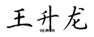 丁謙王升龍楷書個性簽名怎么寫
