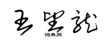 朱錫榮王望龍草書個性簽名怎么寫