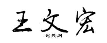 曾慶福王文宏行書個性簽名怎么寫