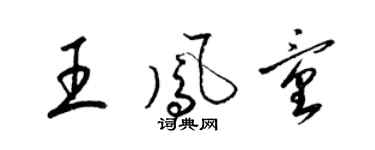梁錦英王鳳童草書個性簽名怎么寫