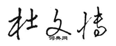 駱恆光杜文博草書個性簽名怎么寫