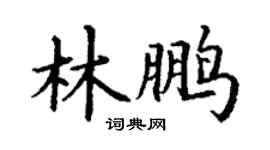 丁謙林鵬楷書個性簽名怎么寫