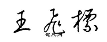 梁錦英王飛標草書個性簽名怎么寫