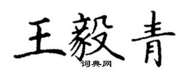 丁謙王毅青楷書個性簽名怎么寫